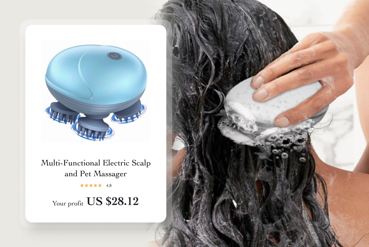 Multi-Functional Electric Scalp and Pet Massager